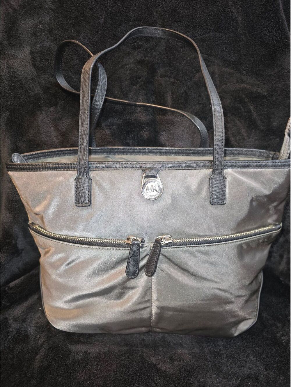 88. Michael Kors Gray Graphite Nylon Kempton Tote